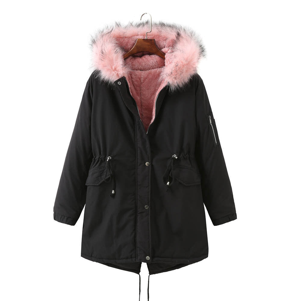 Winter Thickened Fleece-Lined Cotton-Padded Coat Plus Size    