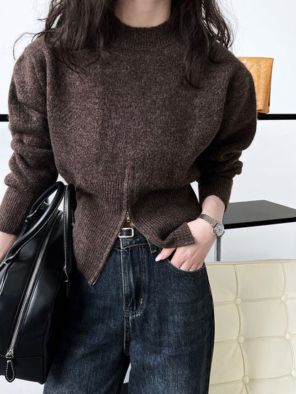 Stylish Zipper Sweater with Unique Design for Fall/Winter    